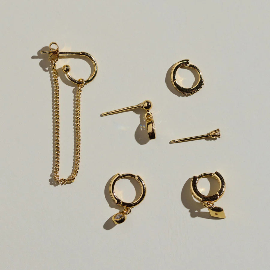 Gold Assorted Dainty Earring Set
