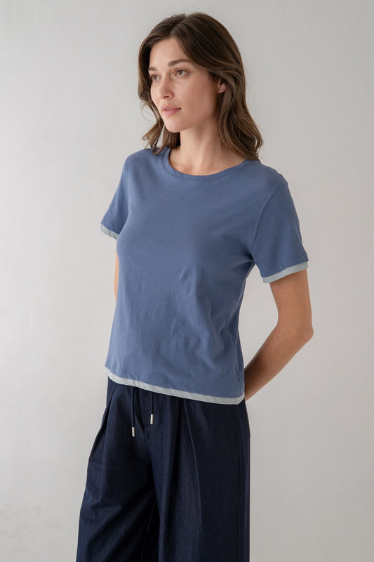 The Claire Contrast Hem Tee
