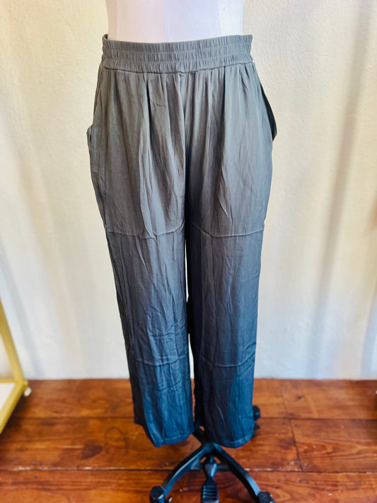 Slate Solid Satin Pants