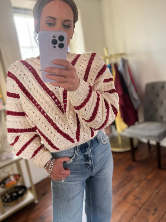 Candy Cane Striped Sweater