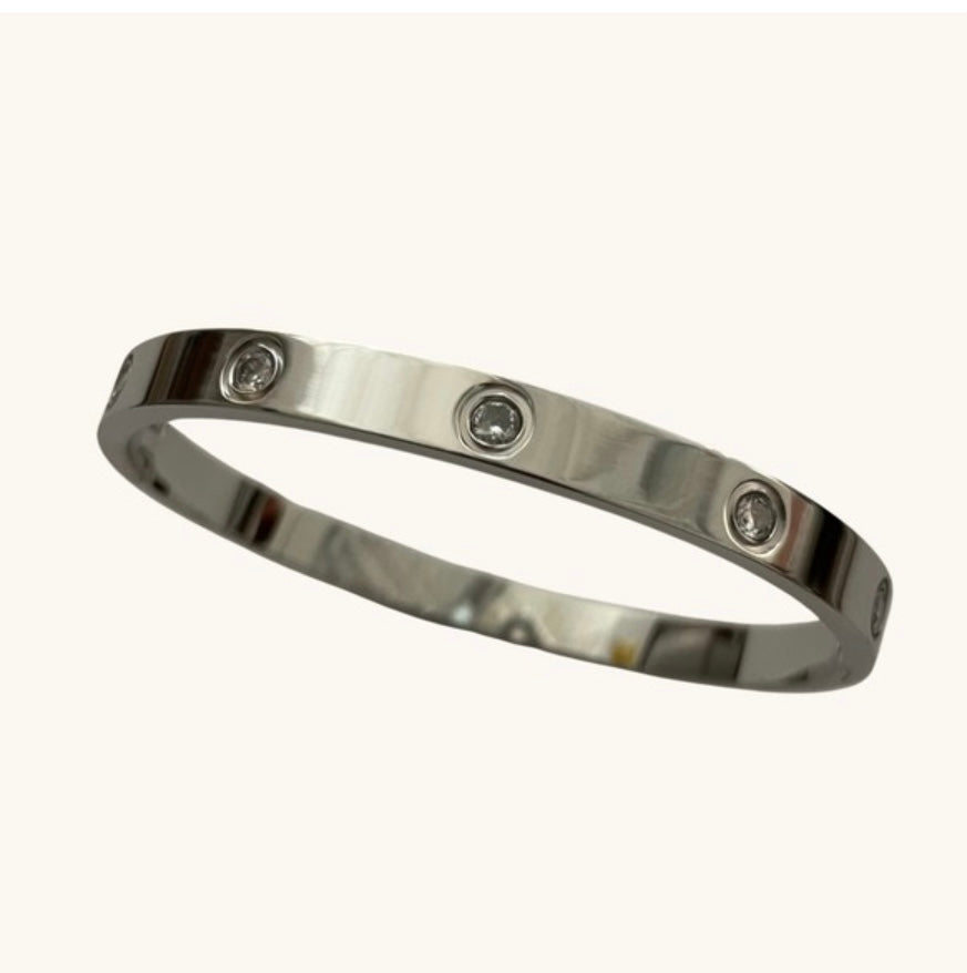 Corinne Bangle Bracelet in Silver