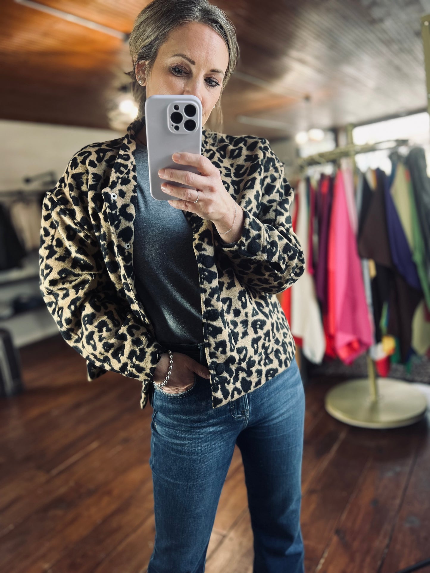 Short Faux Fur Leopard Jacket