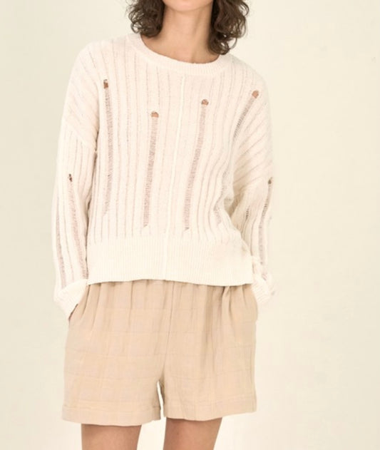 Loose Fit Spring Sweater in Soft White