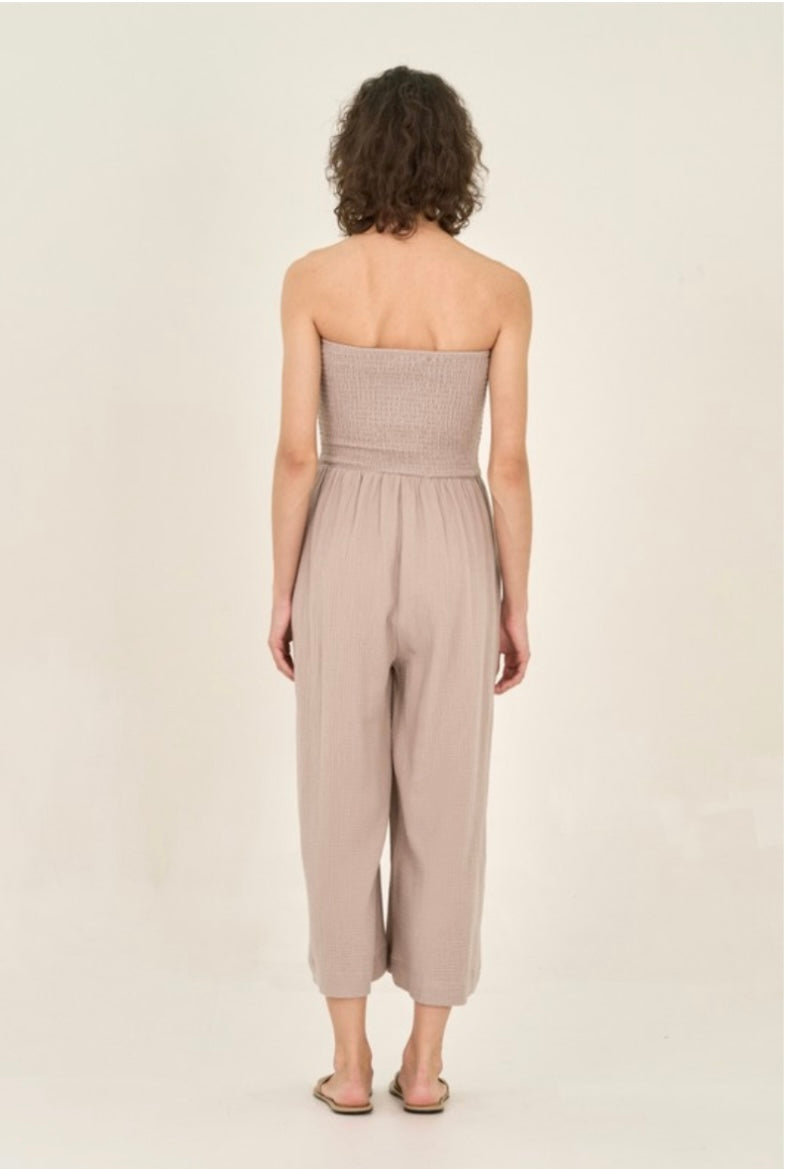 Tie Front Gauze Jumpsuit