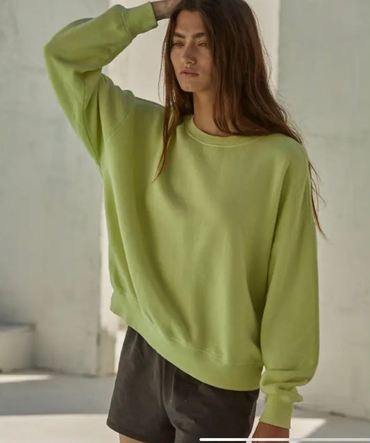 Weekend Vibes Pullover in Apple Green