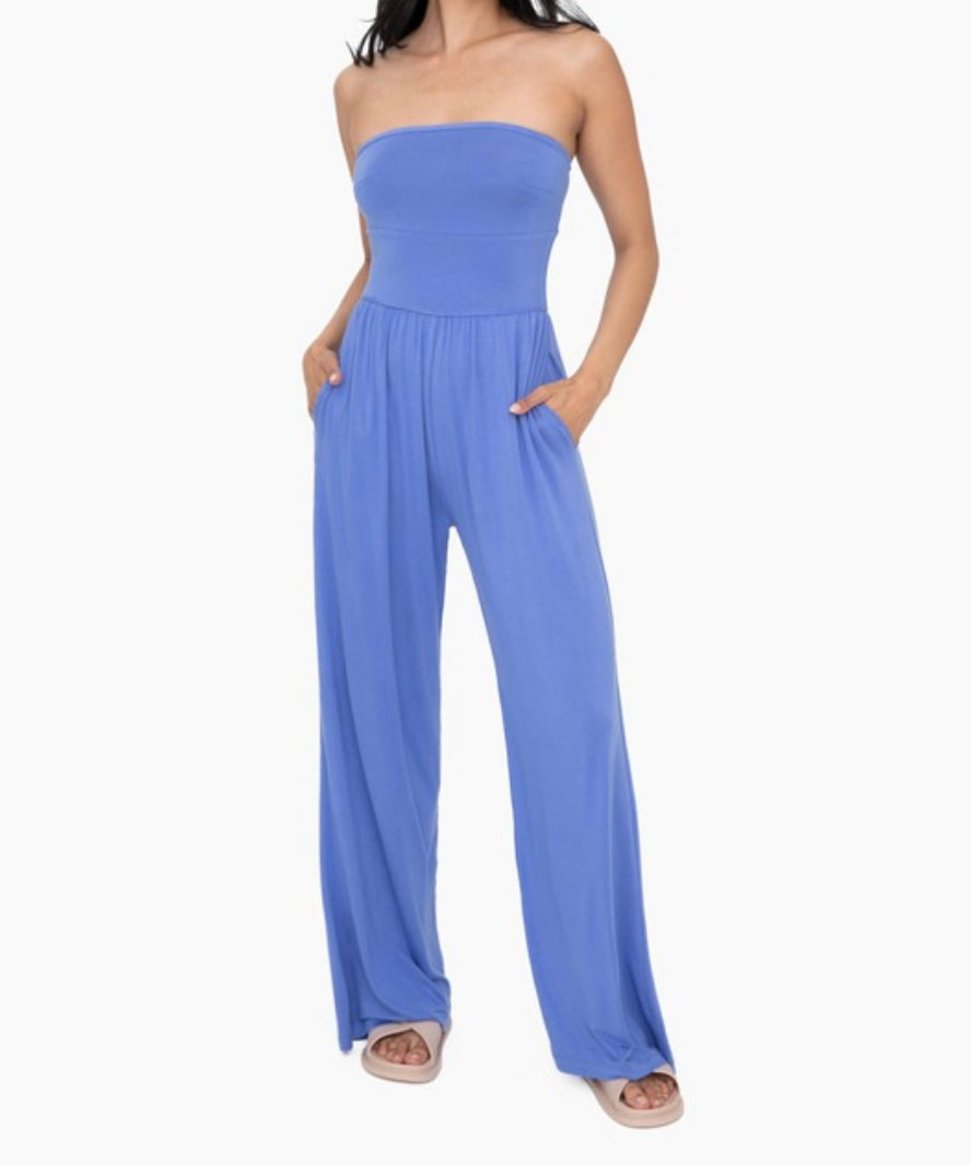 Flared Lounge Jumpsuit in Periwinkle