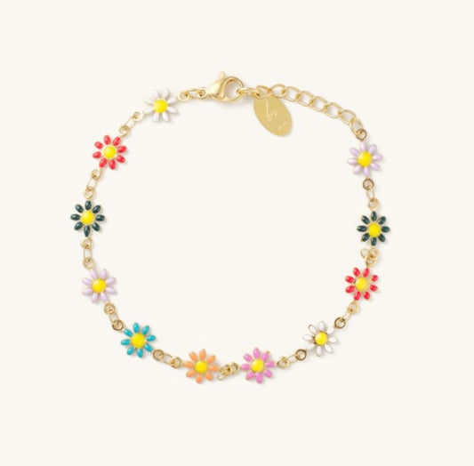 Multicolor Daisy Chain Bracelet
