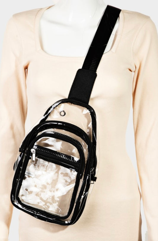 Transparent Sling Bag in Black