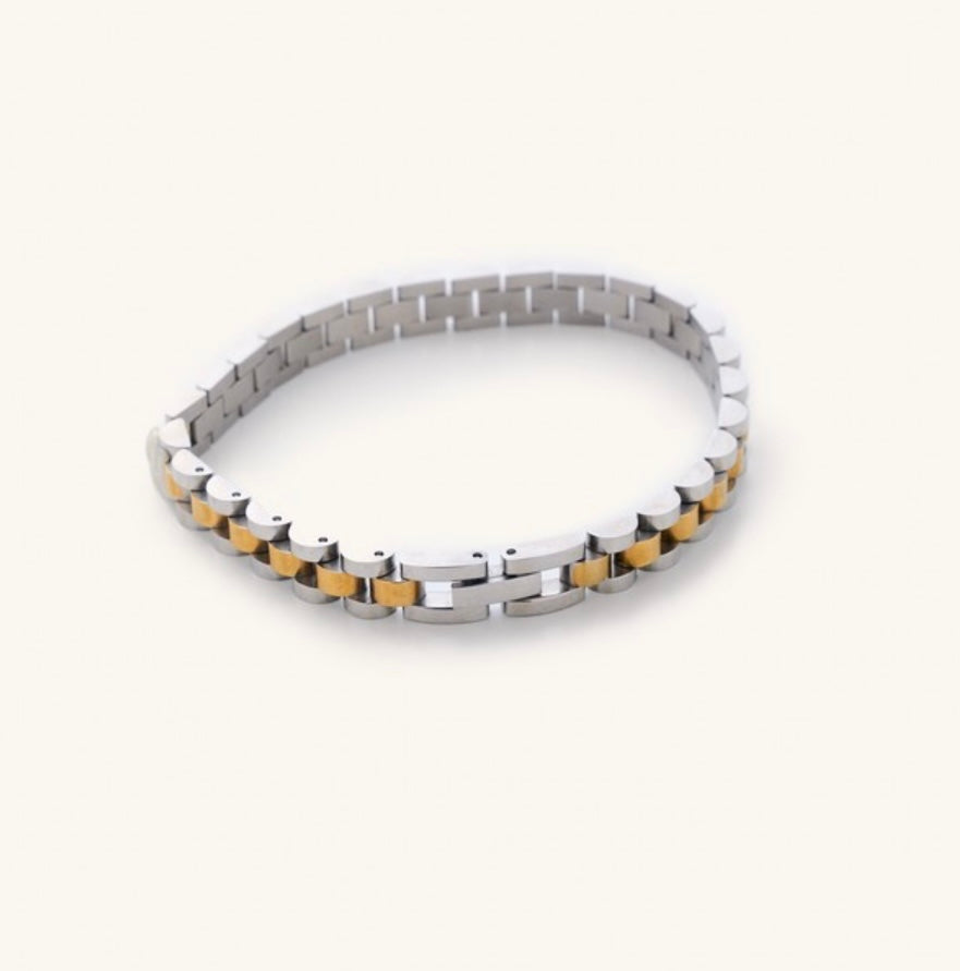 Two Toned Watch Band Bracelet