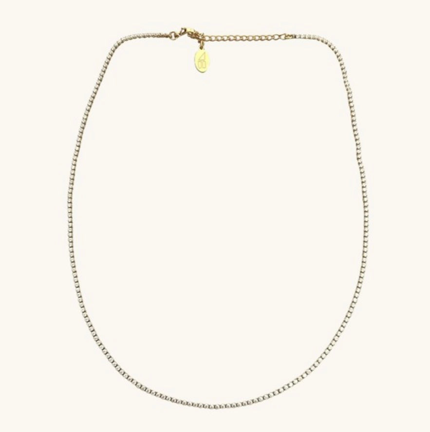 Micro Tennis Necklace in Gold