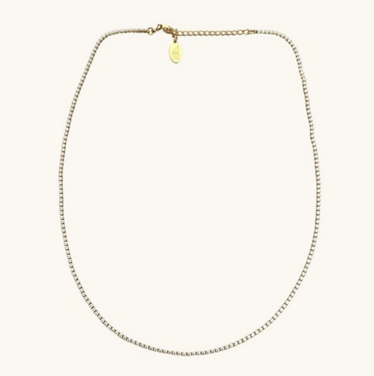 Micro Tennis Necklace in Gold