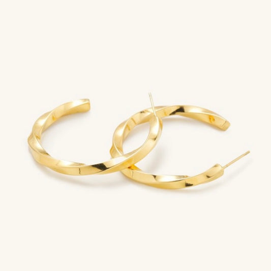 Madrid Gold Twist Hoops