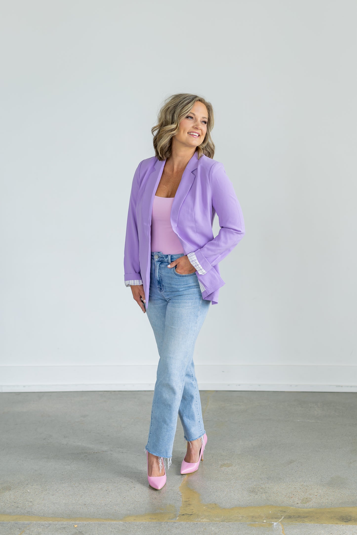 Lavender Welt Pocket Blazer