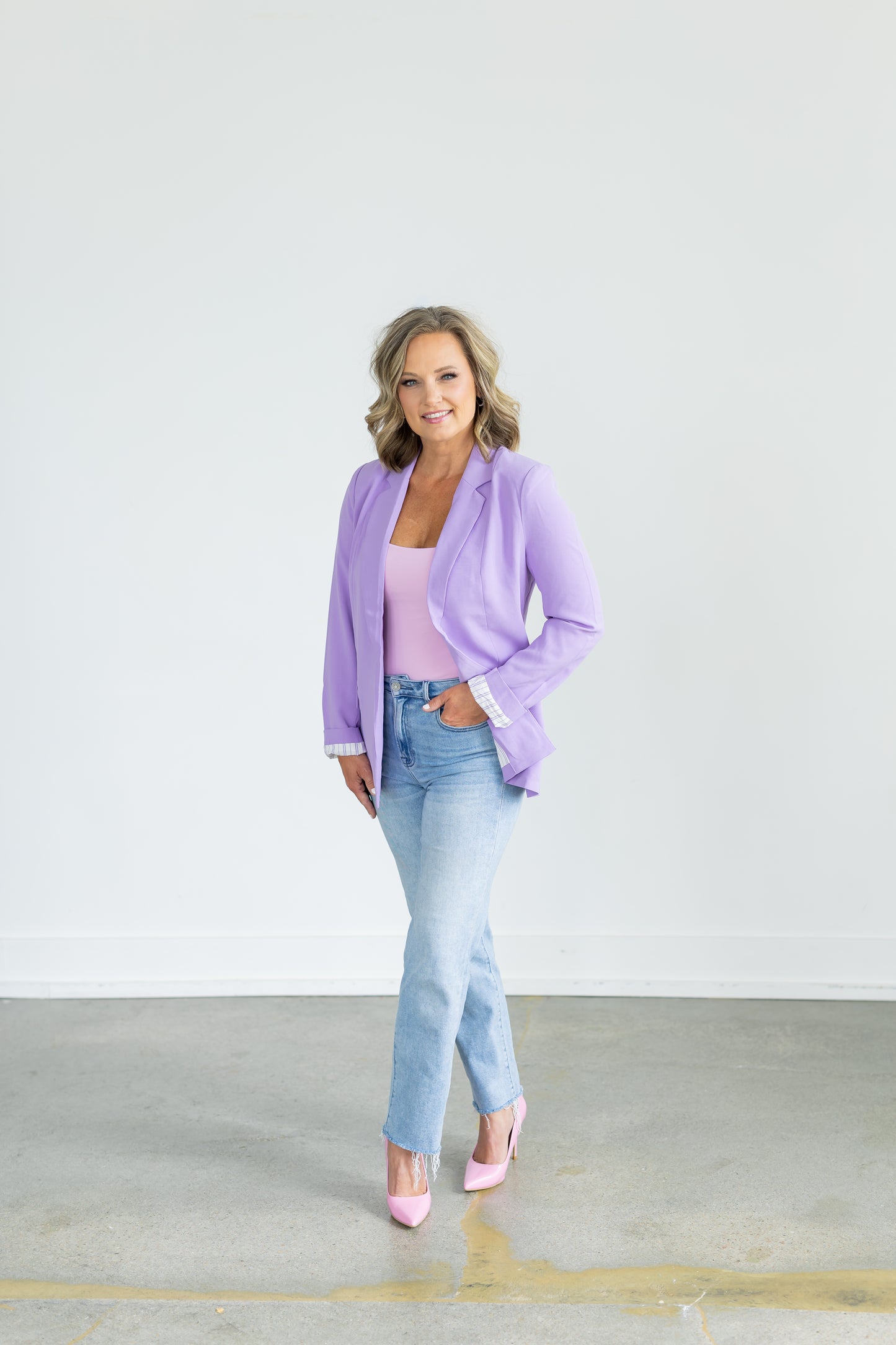 Lavender Welt Pocket Blazer