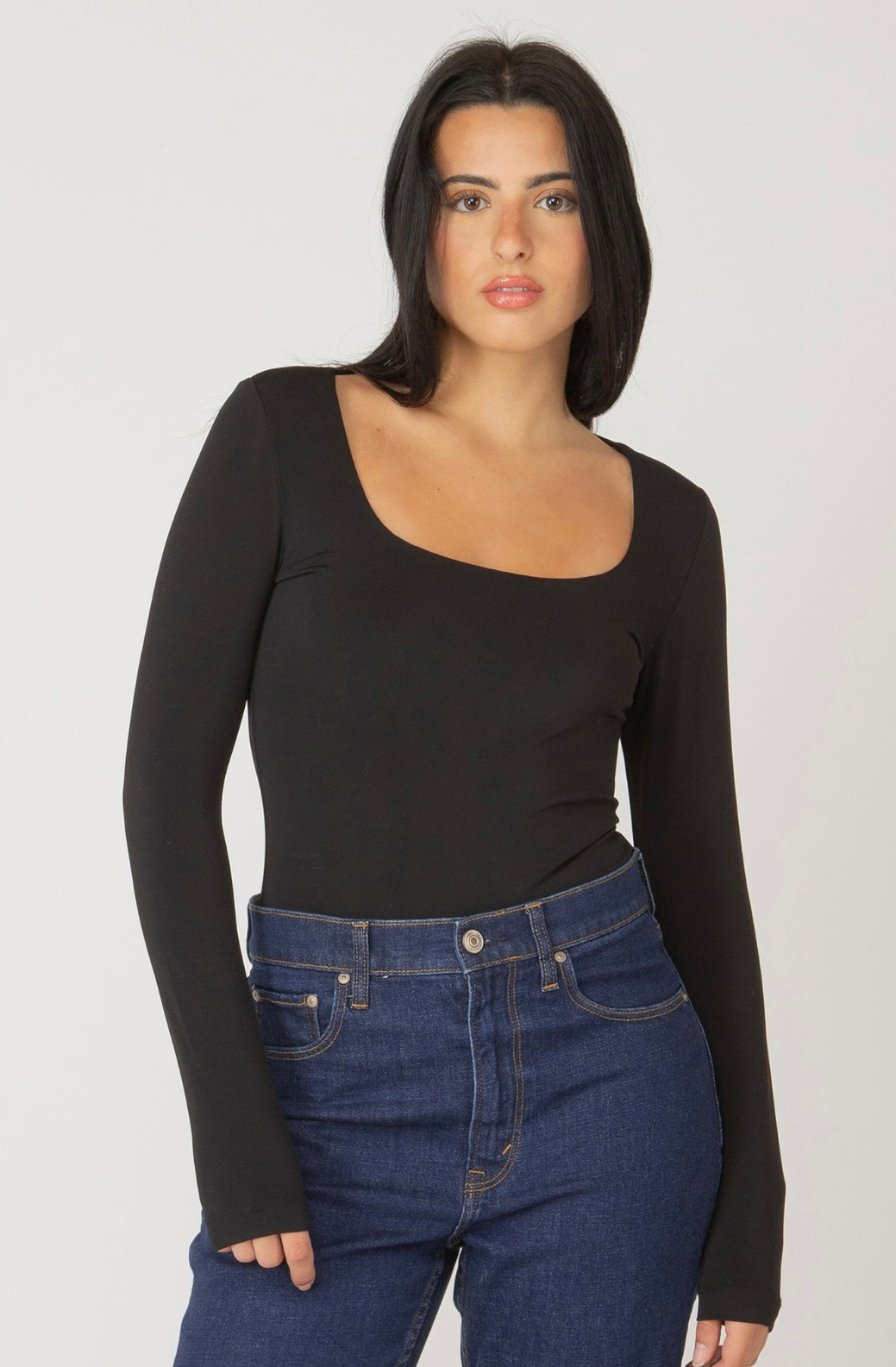 Long Sleeve Square Neck Top