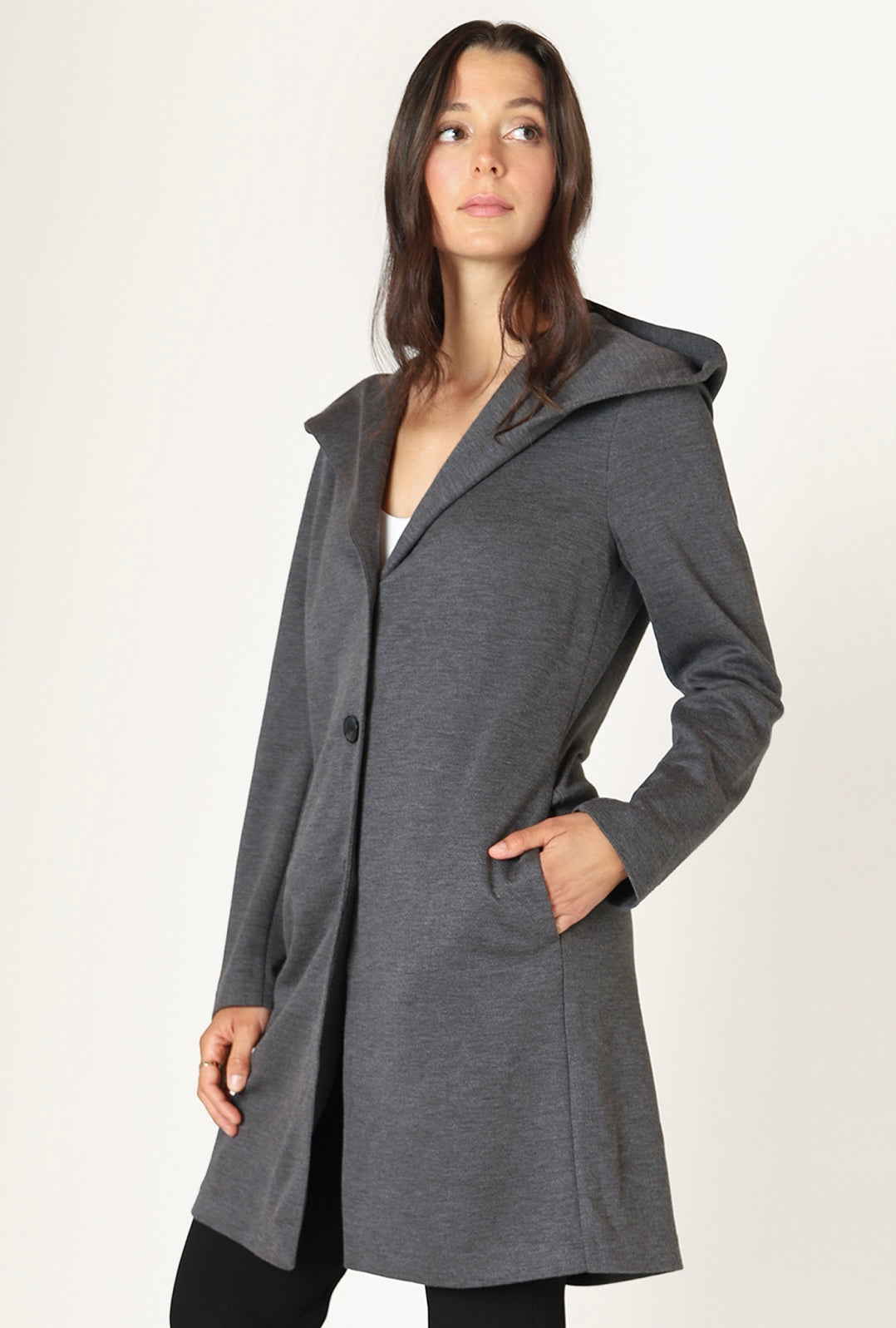 Charcoal Hooded Cardigan