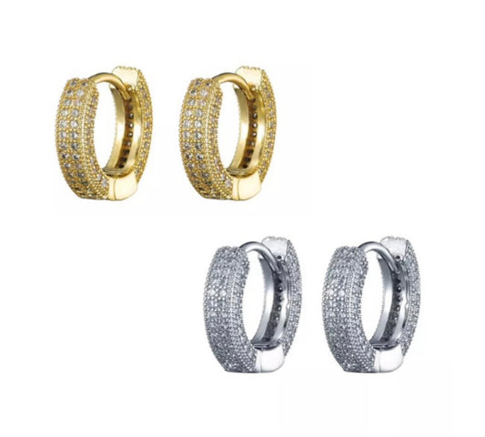 Pave Hoop Earrings