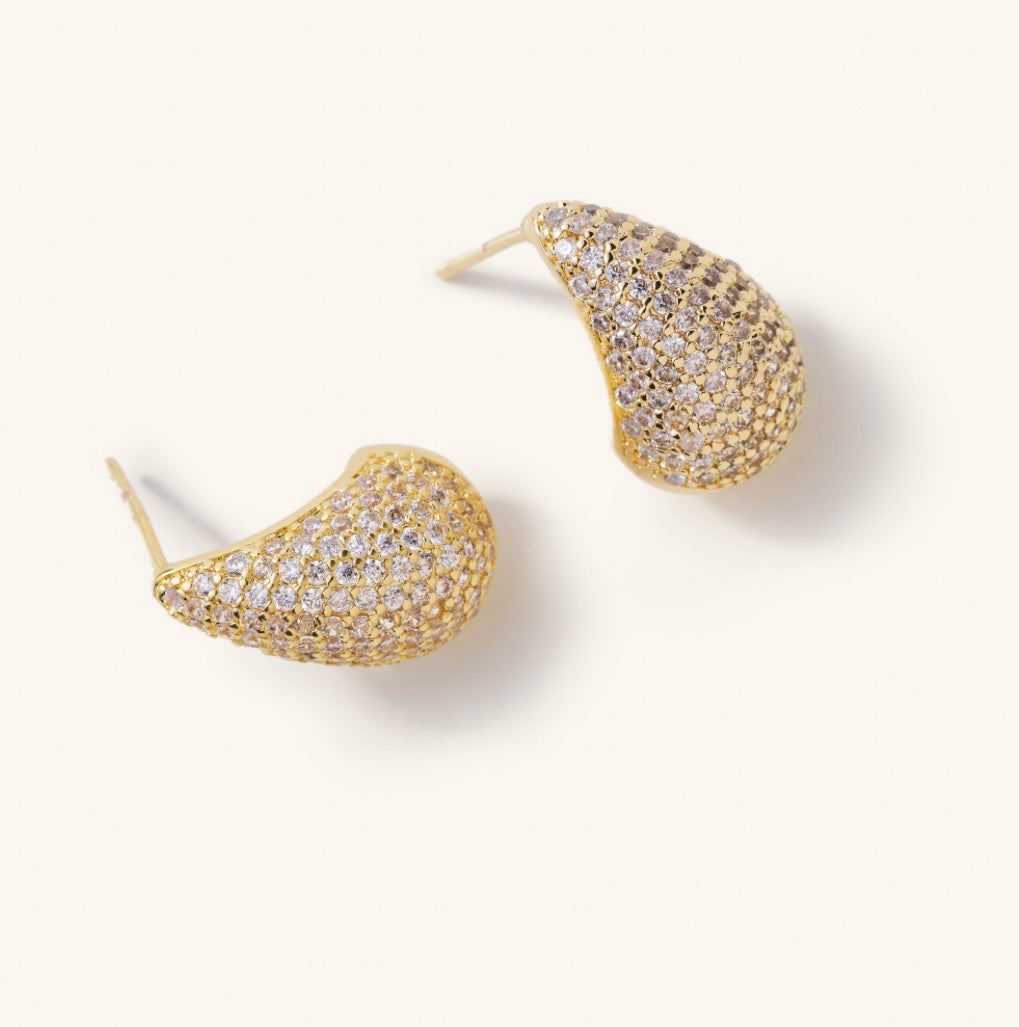 Pave Tear Drop Earrings