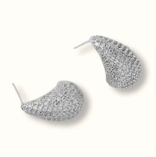 Pave Tear Drop Earrings