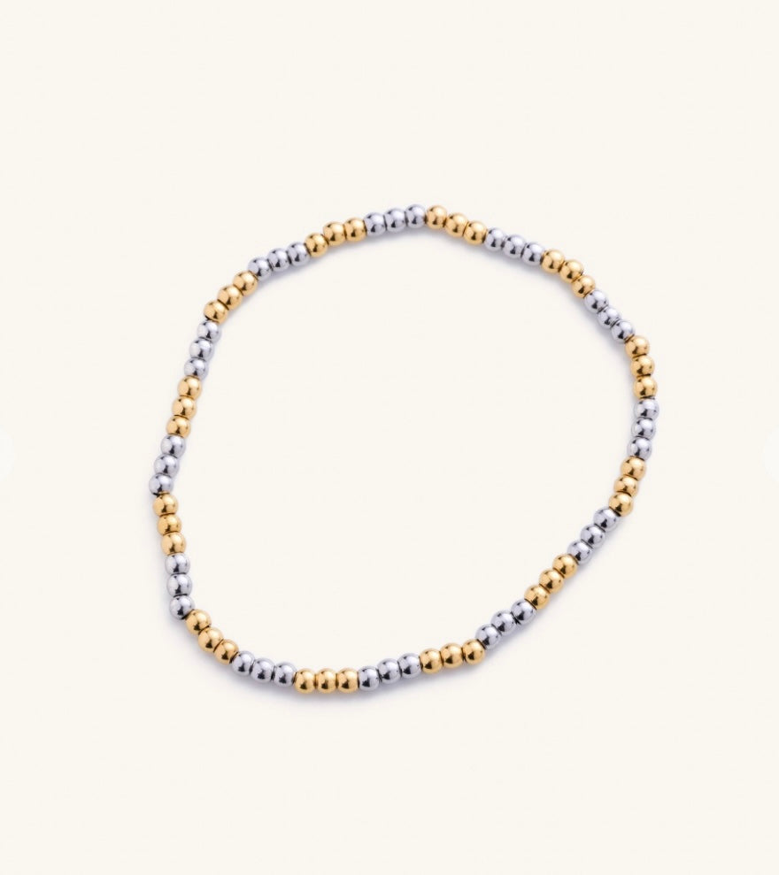 Small Two Toned Beaded Bracelet