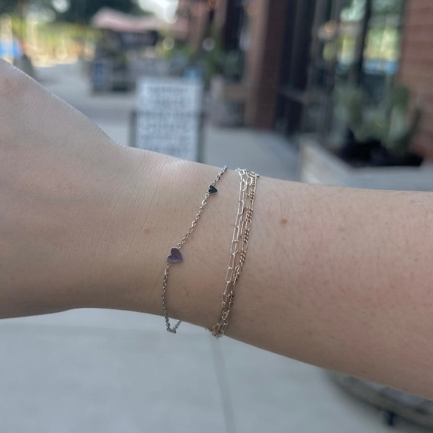 Silver Triple Heart Bracelet