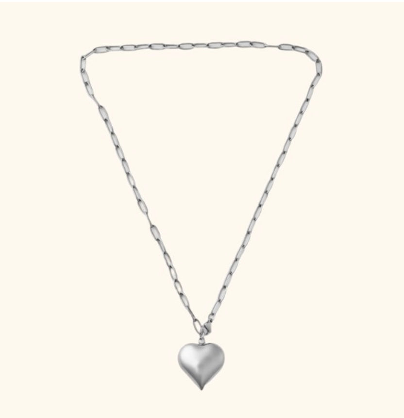 Silver Bubble Heart Chain Necklace