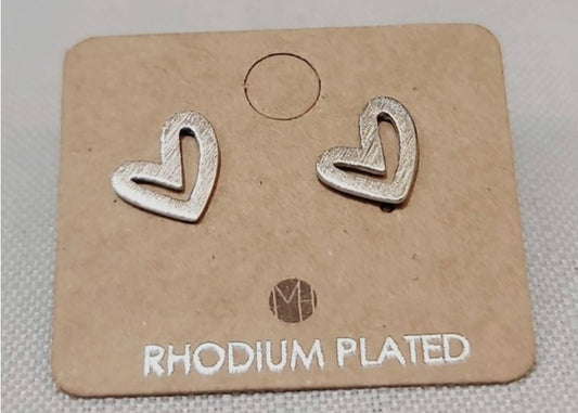 Silver Heart Stud Earrings